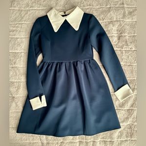 Teal KLING Wednesday Addams-style dress